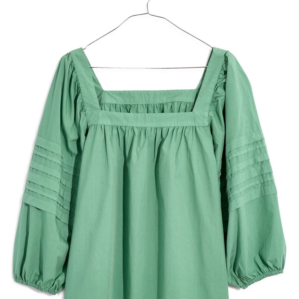Madewell Square-Neck Pleat-Sleeve Top